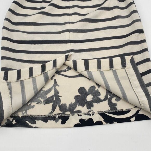 Moschino Cheap & Chic Women's Floral & Striped Print Pencil Skirt Cream Black‎ 6 - Picture 6 of 15